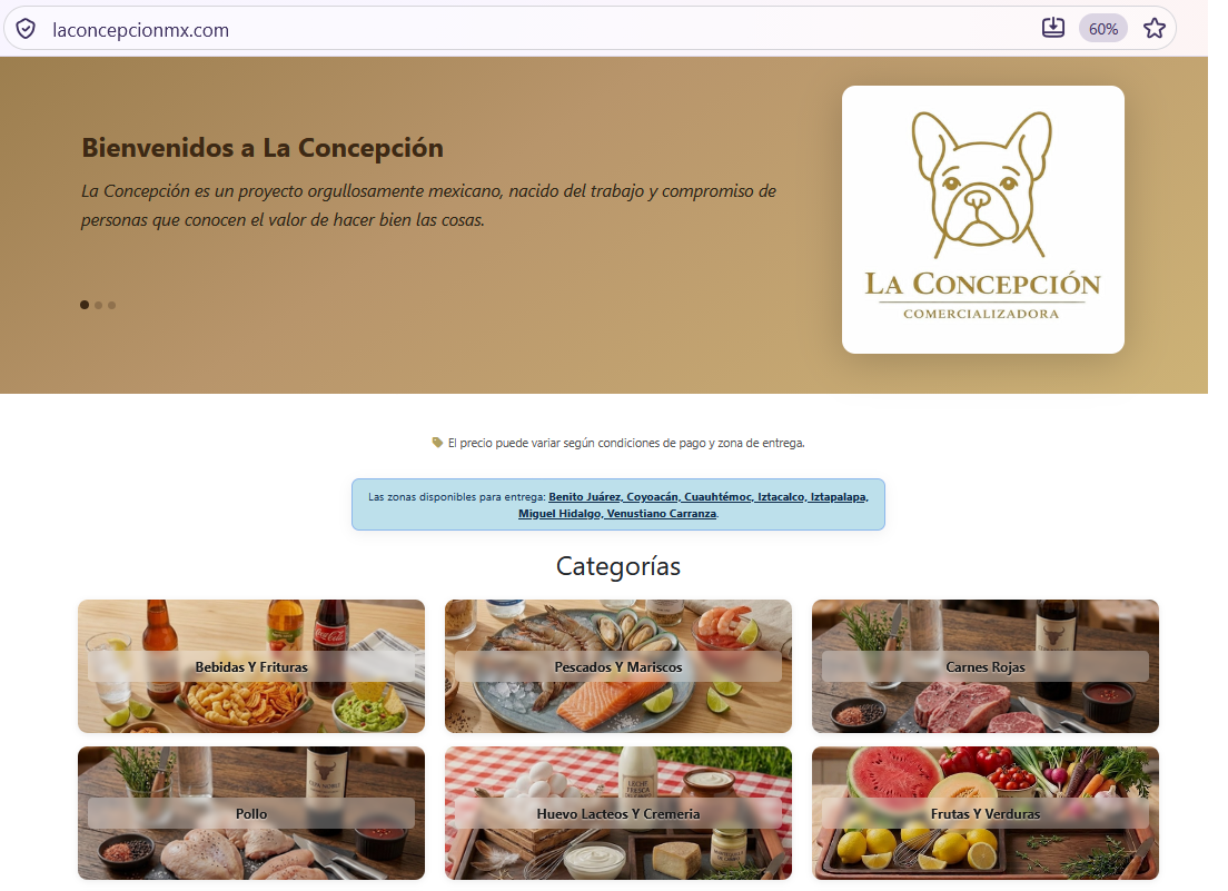 Inicio de laconcepcionmx.com: bienvenida y categorías